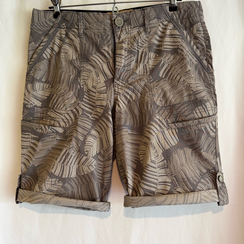 Democracy Gray Cargo Shorts with Palm Print